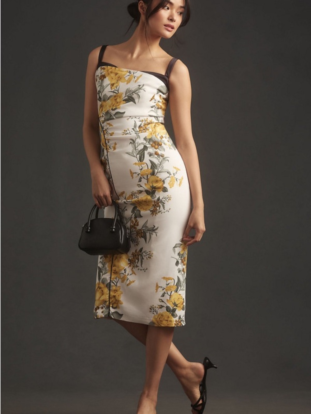 Anthropologie Maeve Sleeveless Square Neck Columb Midi Dress